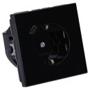 Jung LS1520-18CSW SCHUKO-Steckdose mit USB Typ C (max. 3A) Quick Charge mit erhöhtem Berührungsschutz (Thermoplast bruchsicher) Schwarz Serie LS