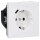 Jung LS1520-18CWW SCHUKO-Steckdose mit USB Typ C (max. 3A) Quick Charge mit erhöhtem Berührungsschutz (Thermoplast bruchsicher) Alpinweiß Serie LS