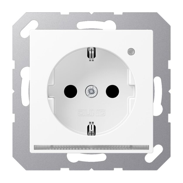 Jung A1520-OWWMLNW Schuko-Steckdose mit LED-Licht (Thermoplast bruchsicher) Schneeweiß Matt Serie A