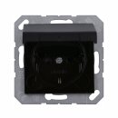 Jung A1520BFKIKLSWM Schuko® Steckdose mit Klappdeckel (Thermoplast bruchsicher) Graphitschwarz Matt Serie A