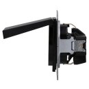Jung A1520BFKIKLSWM Schuko® Steckdose mit Klappdeckel (Thermoplast bruchsicher) Graphitschwarz Matt Serie A