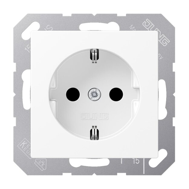Jung A1521BFWWM Schuko® Steckdose (Thermoplast bruchsicher) Schneeweiß Matt Serie A