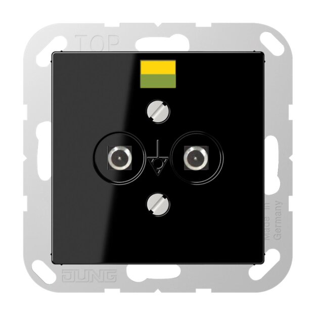 Jung A565-2BFSW Potentialausgleich-Steckdose (Thermoplast bruchsicher) Schwarz Serie A
