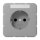 Jung CD1520BFKINAGR Schuko Steckdose m. Schriftfeld klein (Thermoplast bruchsicher) Grau Serie CD