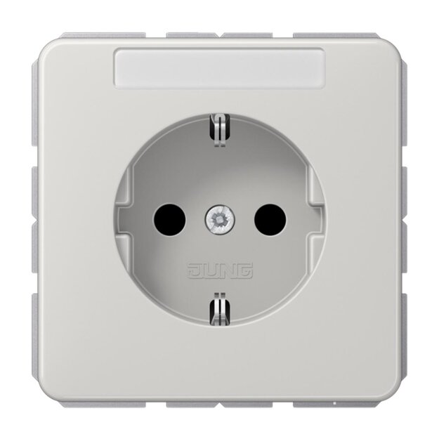 Jung CD1520NALG Schuko Steckdose m.Schriftfeld (Duroplast) Lichtgrau Serie CD