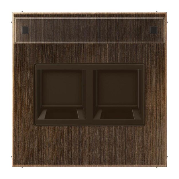 Jung ME1969-25NAWEAT Abdeckung f. Modular-Jack 2fach NA WE (TE-conne.) (Messing Antik) Serie LS