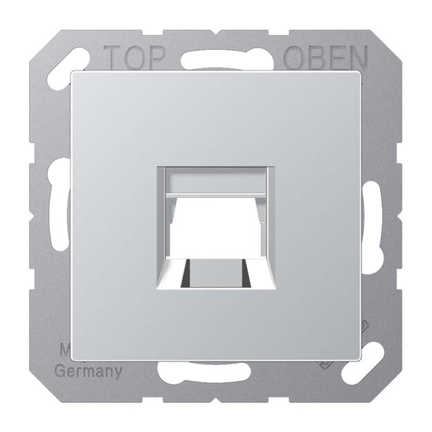 Jung A1569-15WEAL Abdeckung f. Modular-Jack 1fach WE (TE-connect.) (Thermoplast bruchsicher) Aluminium Serie A