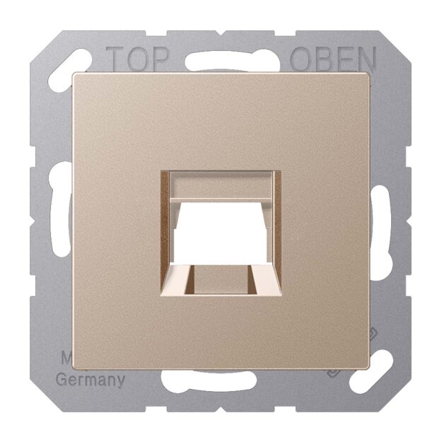 Jung A1569-1WECH Abdeckung f. Modular-Jack 1fach WE (AMP, Radiall) (Thermoplast bruchsicher) Champagner Serie A