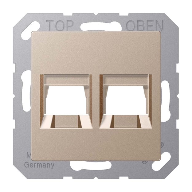 Jung A1569-25WECH Abdeckung f. Modular-Jack 2fach WE (TE-connect.) (Thermoplast bruchsicher) Champagner Serie A