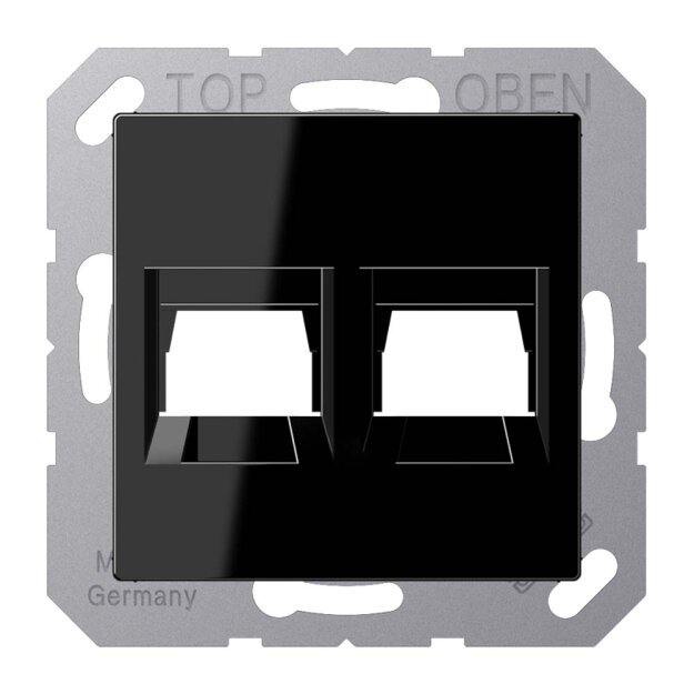 Jung A1569-25WESW Abdeckung f. Modular-Jack 2fach WE (TE-connect.) (Thermoplast bruchsicher) Schwarz Serie A
