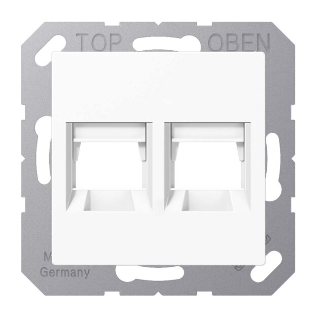 Jung A1569-2ATWW Abdeckung f. Modular-Jack 2fach AT (AT&T) (Thermoplast bruchsicher) Alpinweiß Serie A