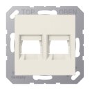 Jung A1569-2WE Abdeckung f. Modular-Jack 2fach WE (AMP,...