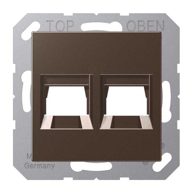 Jung A1569-2WEMO Abdeckung f. Modular-Jack 2fach WE (AMP, Radiall) (Duroplast lackiert) Mokka Serie A