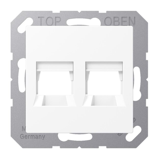 Jung A1569-2WEWWM Abdeckung f. Modular-Jack 2fach WE (AMP, Radiall) (Thermoplast bruchsicher) Schneeweiß Matt Serie A
