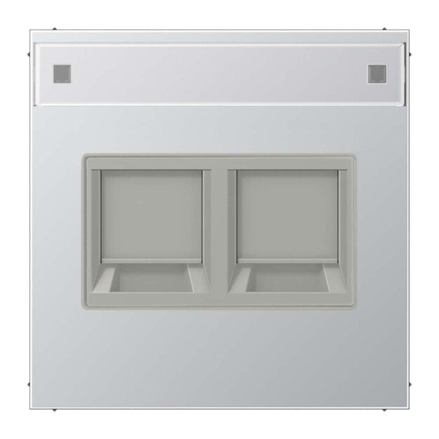 Jung AL1969-25NAWE Abdeckung f. Modular-Jack 2fach NA WE (TE-conne.) (Aluminium) Serie LS