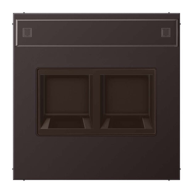 Jung AL1969-2NAWED Abdeckung f. Modular-Jack 2fach NA WE (AMP, Rad.) (lackiertes Aluminium) Dark Serie LS