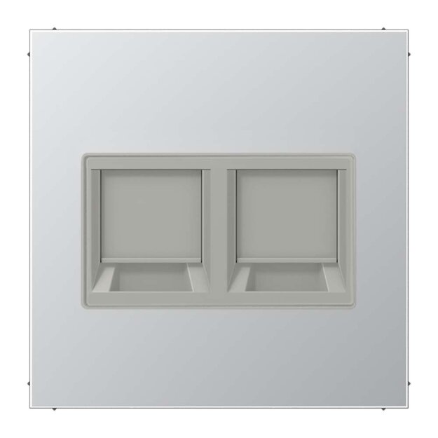 Jung AL1969-2WE Abdeckung f. Modular-Jack 2fach WE (AMP, Radiall) (Aluminium) Serie LS