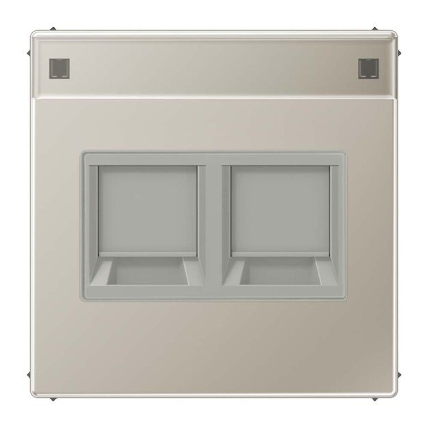 Jung ES1969-2NAWE Abdeckung f. Modular-Jack 2fach NA WE (AMP, Rad.) (Edelstahl) Serie LS