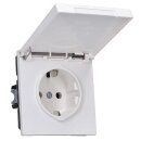 Jung LS1520BFKLWWM Schuko Steckdose m. Klappdeckel (Thermoplast bruchsicher) Schneeweiß Matt Serie LS