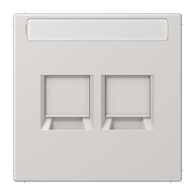 Jung LS1969-25NAWELG Abdeckung f. Modular-Jack 2fach NA WE (TE-conne.) (Thermoplast bruchsicher) Lichtgrau Serie LS