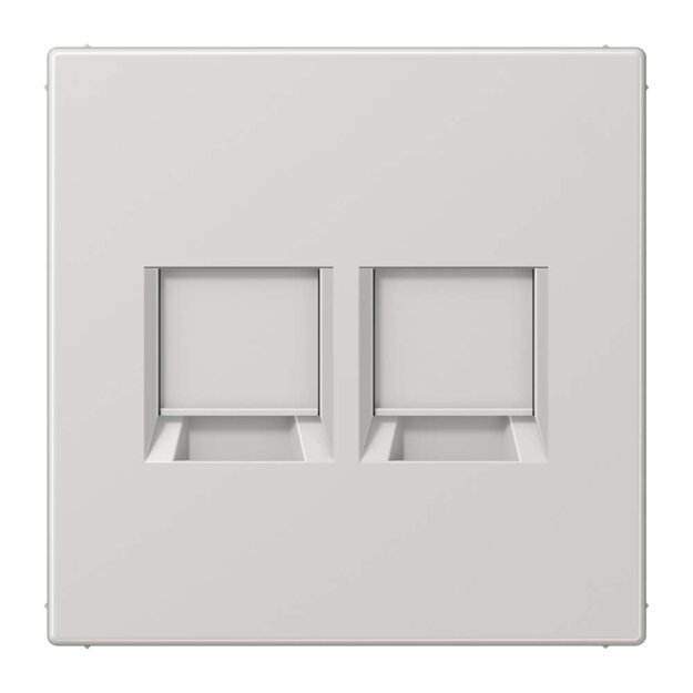 Jung LS1969-2WELG Abdeckung f. Modular-Jack 2fach WE (AMP, Radiall) (Thermoplast bruchsicher) Lichtgrau Serie LS