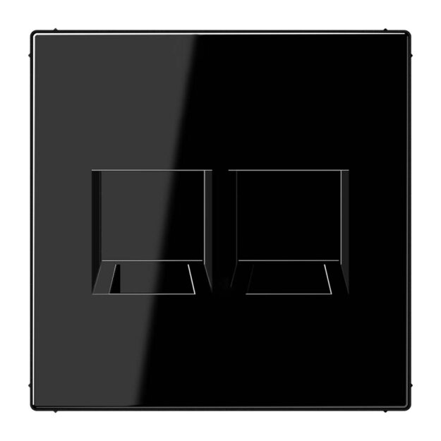 Jung LS1969-2WESW Abdeckung f. Modular-Jack 2fach WE (AMP, Radiall) (Thermoplast bruchsicher) Schwarz Serie LS