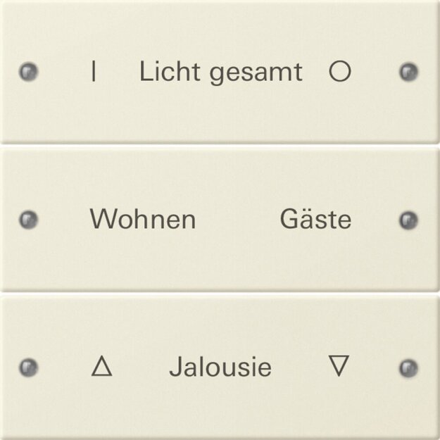 Gira 220301 Wippenset 3-fach beschriftbar System 55 Cremeweiß (lackiert)