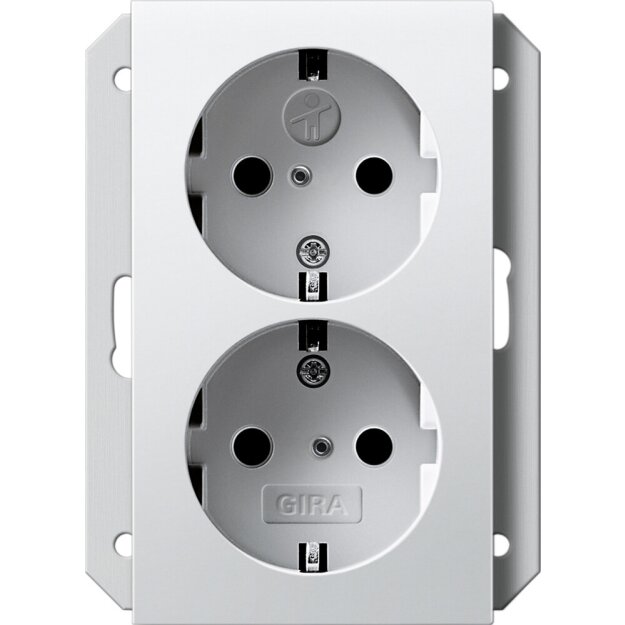 Gira 273103 SCHUKO 2-fach SH f. UP-Dose 1-fach System 55 Reinweiß