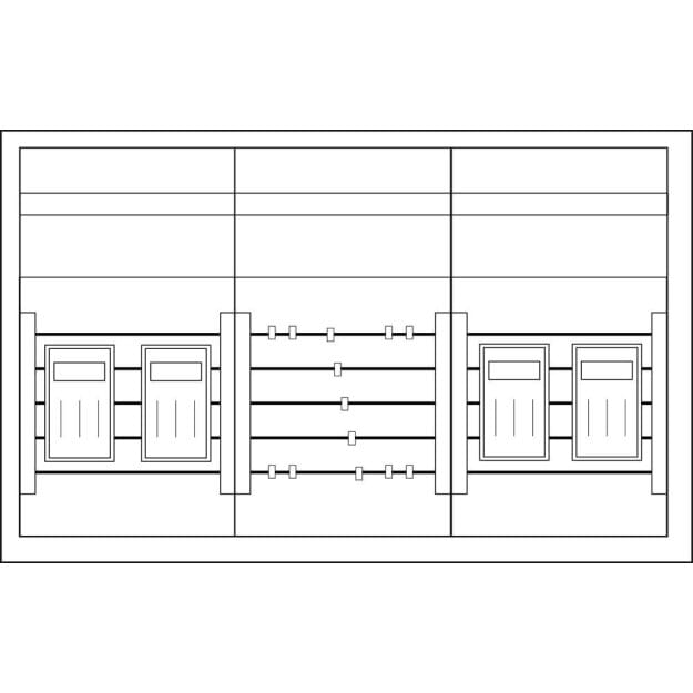 F-Tronic 7120672 NH-Verteiler Trenner vierfach H=500mm B=800mm T=165mm IP31/43 NHV4T