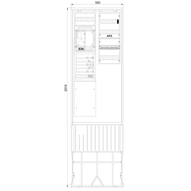 F-Tronic 7160114 Zähleranschlusssäule 2-feldrig H=2010mm eHZ Haube geschlossen ZSA202-2-eHZ-APZ-HO ZSA202-2-eHZ-APZ-HO
