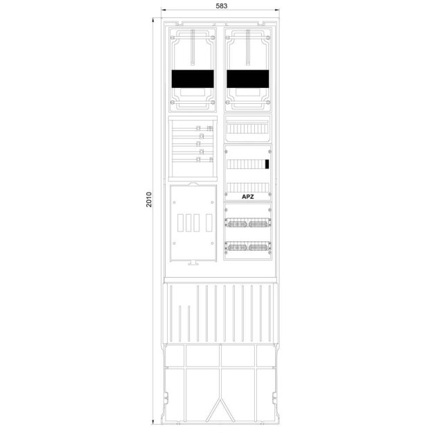 F-Tronic 7160129 Zähleranschlusssäule 2-feldrig H=2010mm 2-3.HZ Haube geschl ZSA202-2-2ZK-2ZSK-APZ-HAK-HG ZSA202-2-2ZK-2ZSK-AP