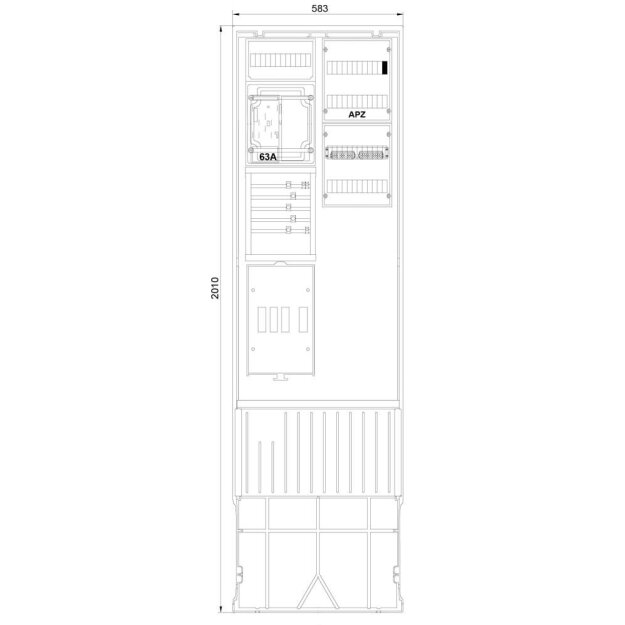 F-Tronic 7160161 Zähleranschlusssäule 2-feldrig H=2010mm eHZ Haube geschlossen ZSA202-2-eHZ-APZ-HAK-HG ZSA202-2-eHZ-APZ-HAK