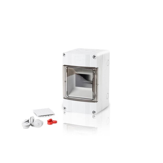 F-Tronic 7240026 FR Kleinverteiler APV4 IP65 1r. 4 Module mit Kunststofftür APV4