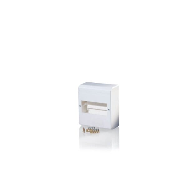 F-Tronic 7260015 AP Automatenkasten KV06K 6 Module ws PE/N-Klemme 160x140x65mm KV06K