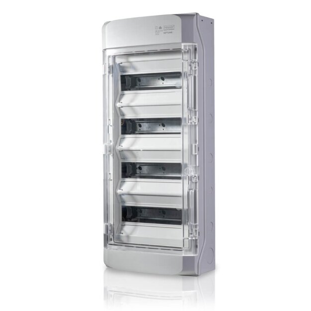 F-Tronic 7270004 AP Feuchtraumverteiler IP65 NEPTUN48 4-reihig mit Belüftungssystem NEPTUN48