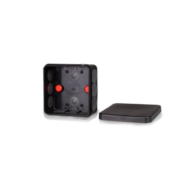 F-Tronic 7340168 FR Abzweigkasten E1210sw 80x80x37mm IP55 sw/gr ohne Laschen mit Durchstoßmembran E1210sw