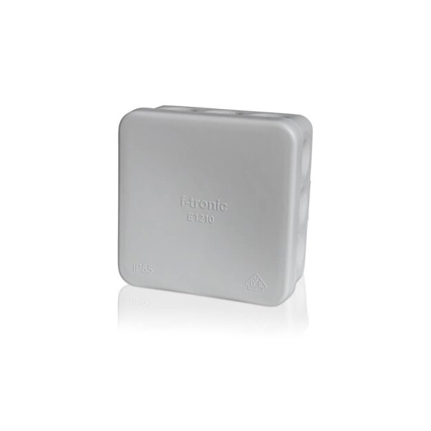 F-Tronic 7340159 FR Abzweigkasten E1210 80x80x37mm IP55 gr/gr ohne Laschen mit Durchstoßmembran E1210gr