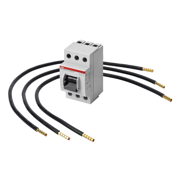 F-Tronic 7110215 Verdrahtungssatz PV 10mm² l=450 mm mit Hauptschalter L1-L2-L3 (sw-sw-sw) VS450PV10