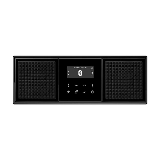 Jung Smart Radio DAB Bluetooth Komplett-Set Schwarz mit 2 Lautsprechern und 3-fach Rahmen LS983SW