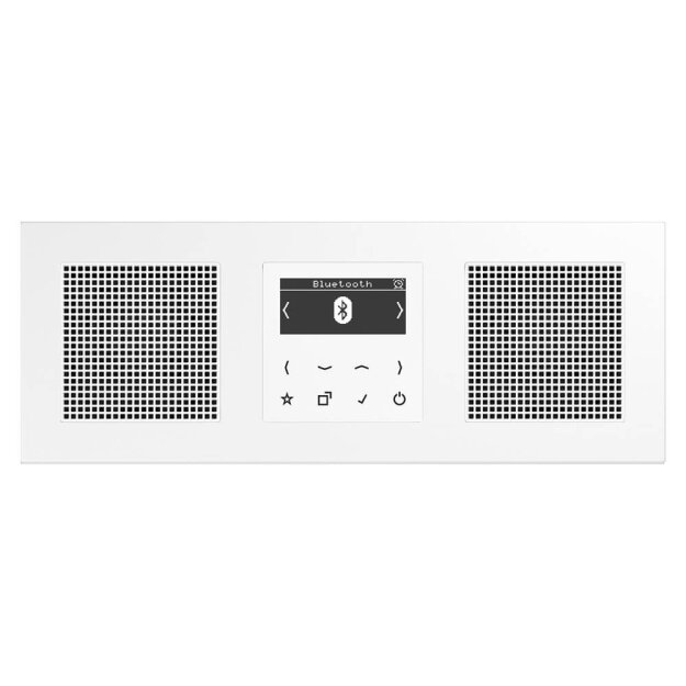 Jung Smart Radio DAB Bluetooth Komplett-Set Weiß mit 2 Lautsprechern und 3-fach Rahmen A5583BFWW