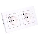 Jung SCHUKO USB-Steckdose Typ C Komplett-Set Serie A: 2x Steckdose A152018CWW und 2-fach Rahmen A5582BFWW Alpinweiß