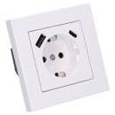 Jung SCHUKO USB-Steckdose Typ AC Komplett-Set Serie A: Steckdose A152015CAWW und 1-fach Rahmen A5581BFWW Alpinweiß