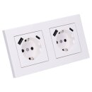 Jung SCHUKO USB-Steckdose Typ AC Komplett-Set Serie A: 2x Steckdose A152015CAWW und 2-fach Rahmen A5582BFWW Alpinweiß