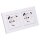 Jung SCHUKO USB-Steckdose Typ AC Komplett-Set Serie A: 2x Steckdose A152015CAWW und 2-fach Rahmen A5582BFWW Alpinweiß