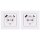 Jung SCHUKO USB-Steckdose Typ AC Komplett-Set Serie A: 2x Steckdose A152015CAWW und 2x 1-fach Rahmen A5581BFWW Alpinweiß