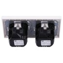 Jung SCHUKO USB-Steckdose Typ A Komplett-Set Serie A: 2x Steckdose A152018AWW und 2-fach Rahmen A5582BFWW Alpinweiß