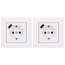Jung SCHUKO USB-Steckdose Typ A Komplett-Set Serie A: 2x...