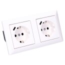Jung SCHUKO USB-Steckdose Typ C Komplett-Set Serie AS: 2x Steckdose A152018CWW und 2-fach Rahmen AS582WW Alpinweiß