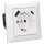 Jung SCHUKO USB-Steckdose Typ AC Komplett-Set Serie AS: Steckdose A152015CAWW und 1-fach Rahmen AS581WW Alpinweiß