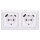 Jung SCHUKO USB-Steckdose Typ AC Komplett-Set Serie AS: 2x Steckdose A152015CAWW und 2-fach Rahmen AS582WW Alpinweiß